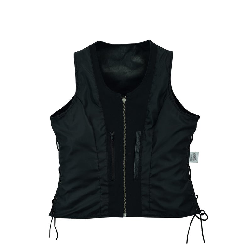 Leatherick Women Top Grain Genuine Buffalo Black Ladies Leather Vests for Motorcycle Bikers (as1  alpha  x_l  regular  regular  Black (Plain)  XL) - Image 5